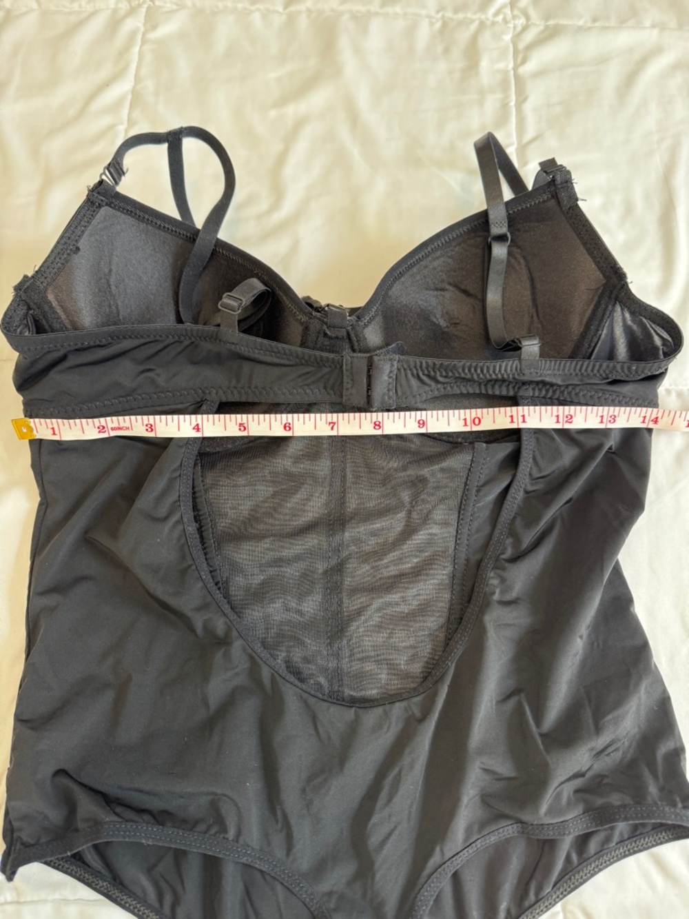 Unbranded Womens Thong Structured Bodysuit Mesh Size L Black Lingerie - Picture 4 of 7